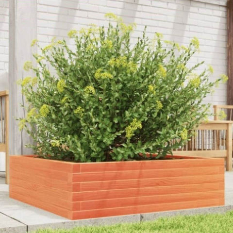ZNTS Garden Planter Wax Brown 80x80x23 cm Solid Wood Pine 847200