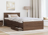 Daybed Manual Brown Oak and Black 75 x 190 cm Engineered Wood 3408542