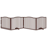 Dog Gate with Door Foldable 4 Panels Brown Oak 320 cm Poplar Wood 352233