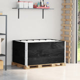 Pallet Collars 3 pcs Black 120x80 cm Solid Wood Pine 3295367
