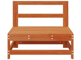 Garden Middle Sofa Solid Pine Wood Wax Brown 124 x 62 x 70.5 cm 865496