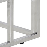 Console Table Silver Stainless Steel and Tempered Glass 350001