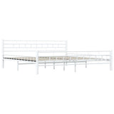 285301 Bed Frame White Metal 200x200 cm