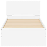 Bed Frame without Mattress with Headboard White 90x190 cm Single 838652