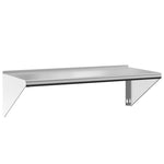 ZNTS Wall Shelf 100x45x31 cm Silver Stainless Steel 30272