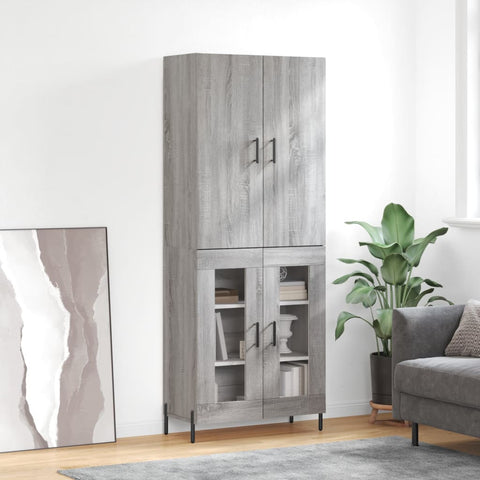 Highboard Grey Sonoma 69.5x34x180 cm Engineered Wood 3195745