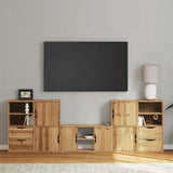 5 Piece TV Units with Storage ODDA Solid Wood Pine 3365374