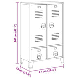 Wardrobe Metal Industrial Style 67x35x107 cm Black 245960