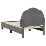 Toddler Bed Frame with Headboard Dark Grey 70 x 140 cm Velvet 42010895