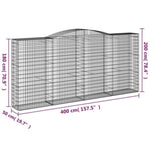 Arched Gabion Basket 400x50x180/200 cm Galvanised Iron 153539