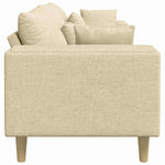 Fabric Sofa with Cushion Cream 208 cm Fabric 3335149