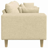 Fabric Sofa with Cushion Cream 208 cm Fabric 3335149