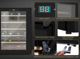 24 Bottle Wine Fridge, 65 Litre Capacity, 43cm Freestanding Wine Cooler Fridge with Glass Door, LED T3398P344474