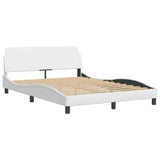Bed Frame "Dover" White 137x190 cm Faux Leather 373286