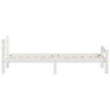 Bed Frame without Mattress White Solid Pinewood 100x200 cm 322069