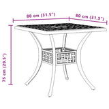 Garden Table Black 80x80x75 cm Cast Aluminium 4002812