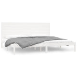 Bed Frame White Solid pine wood Double Durable Bed Frame 3104629