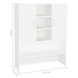 808386 Washing Machine Cabinet White 70,5x25,5x90 cm