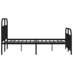 Metal Bed Frame without Mattress with Footboard Black 140x190cm 353653
