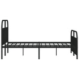 Metal Bed Frame without Mattress with Footboard Black 140x190cm 353653