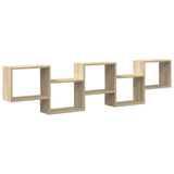 Wall Cube Shelf 5 Compartments Sonoma Oak Engineered Wood 859997