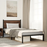 Metal Bed Frame without Mattress Brown Oak 100x190 cm 4007759