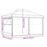 Foldable Party Tent Pop-Up with 4 Sidewalls Taupe 4004978