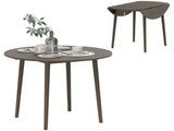Folding Dining Table for 4, Round Drop Leaf Table, Modern Space Saving Small Kitchen Table with Wood T3398P343259