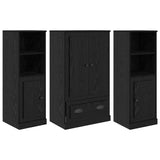 Highboard with Drawer 3 pcs Black Oak Engineered Wood 3402676