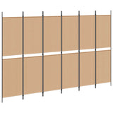 6-Panel Room Divider Beige 300 x 200 cm Fabric 42039222