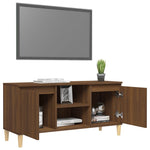 TV Cabinet with Solid Wood Legs Brown Oak 103.5x35x50 cm 813160