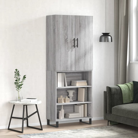 Highboard Grey Sonoma 69.5x34x180 cm Engineered Wood 3196097