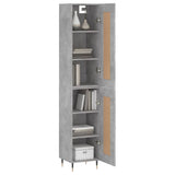 Highboard Concrete Grey 34.5x34x180 cm Engineered Wood 3200437