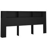 Headboard Cabinet Black 220x18.5x104.5 cm 811962