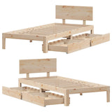 Bed Frame with Drawers without Mattress 75x190 cm Small Single 3301968