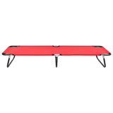 Folding Sun Lounger Red Steel 47756