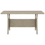 Garden Table Grey 120x70x66 cm Poly Rattan 316583