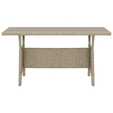 Garden Table Grey 120x70x66 cm Poly Rattan 316583