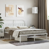 Bed Frame White Powder-Coated Steel 140x200 cm Tough Bed Frame 353685