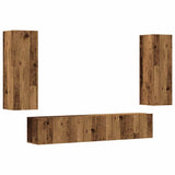 Wall Mounted TV cabinets 4 pcs Old Wood Engineered Wood 3328971