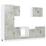 ZNTS 7 Piece Kitchen Cabinet Set Kalmar Concrete Grey Engineered Wood 3314765