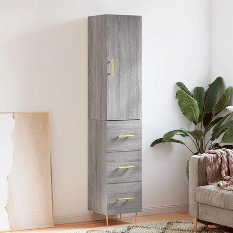 Highboard Grey Sonoma 34.5x34x180 cm Engineered Wood 3198847