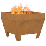 Fire Pit Brown 50 x 50 x 38 cm Weathering Steel 858943