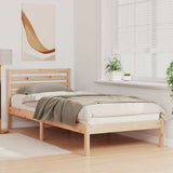 Bed Frame with Headboard Brown 100 x 220 cm Solid Pine Wood 872329