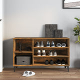 Shoe Cabinet Smoked Oak Engineered Wood, Metal Medium 819753