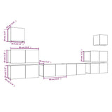 8 Piece TV Cabinet Set Grey Sonoma Engineered Wood 3120291