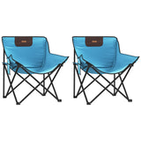 Camping Chairs with Pocket Foldable 2 pcs Bright Blue 366553