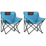 ZNTS Camping Chairs with Pocket Foldable 2 pcs Bright Blue 366553