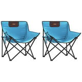 ZNTS Camping Chairs with Pocket Foldable 2 pcs Bright Blue 366553