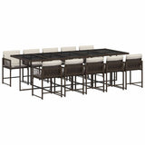 Garden Dining Set Brown, Cream White, Black 3211473